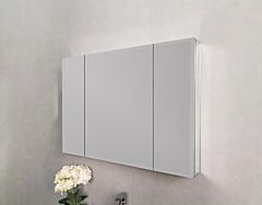 [pick Up Only ] Frameless 3 Doors With 6 Adjustable Shelves Both For Surface Recessed Medicine Cabinet - Silvery
