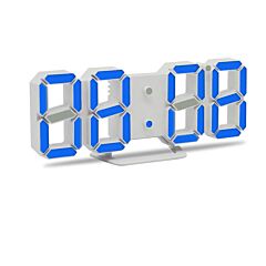 Modern 3d Digital Alarm Clock Blue - Blue