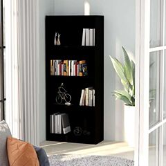 Idaxl 4-tier Book Cabinet Black 23.6"x9.4"x55.9" Chipboard - Black