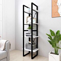 4-tier Book Cabinet White 15.7"x11.8"x55.1" Chipboard - White