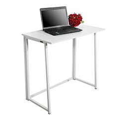Folding Computer Desk For Small Spaces, Space-saving Home Office Desk, Foldable Computer Table, Laptop Table, Writing Desk, Compact Study Reading Table (white) Rt - White