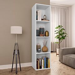 Book Cabinet/tv Cabinet White 14.2"x11.8"x56.3" Chipboard - White