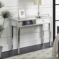 Mirrored Makeup Table Desk Vanity For Women With 2 Drawers - As Pic