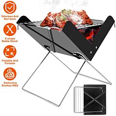 Foldable Bbq Grill Charcoal Barbecue Portable X Grill Tabletop Outdoor Smoker Bbq - Color