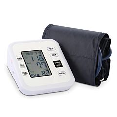 Arm Blood Pressure Monitor With Adjustable Cuff (8.7in-12.6in) Irregular Heartbeat Detector - White