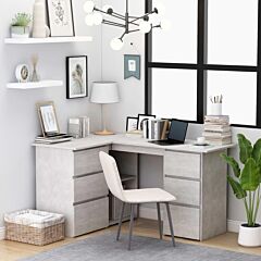 Corner Desk Concrete Gray 57.1"x39.4"x29.9" Chipboard - Grey
