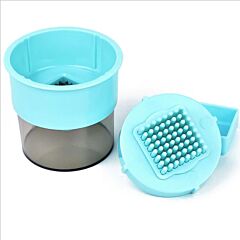 Plastic Garlic Press Multi-function Stainless Steel Ginger Presser Garlic Crusher Mincer Cutter Grater Dicing And Storage Kitchen Vegetable Tool - Blue