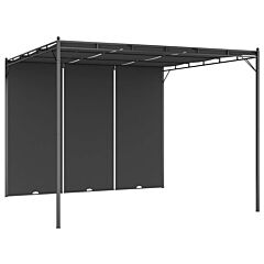 Garden Gazebo With Side Curtain 118.1"x118.1"x88.6" Anthracite - Anthracite