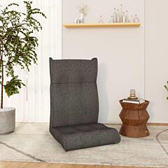 Folding Floor Chair Dark Gray Fabric - Grey