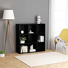 Book Cabinet Black 38.6"x11.8"x38.6" Chipboard - Black
