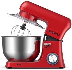Stand Mixer,stainless Steel Mixer 6.5-qt, Kitchen Mixer 6-speeds Tilt-head Food Mixer With Dough Hook, Wire Whip & Flat Beater, Splash Guard For Home Cooks Electric Mixer, Red - Red