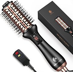 Hair Dryer Brush, Miropure Hot Air Brush, 4 In 1 Blow Dryer Brush For Women, One-step Hair Dryer & Volumizer Brush With Leakage Protector, Blow Dryer Curling Brush, Upgraded Version Round Design - Rose Gold