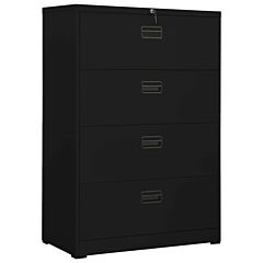 Filing Cabinet Black 35.4"x18.1"x52.8" Steel - Black