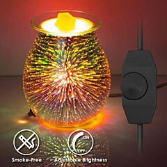 3d Fireworks Glass Wax Warmer Electric Wax Burner - Rgfirework