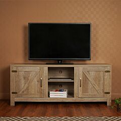 Barn Door Tv Stand/bench Tv Cabinet For Living Room Grey Color Modern Farmhouse Barn Door Tv Stand - As Pic