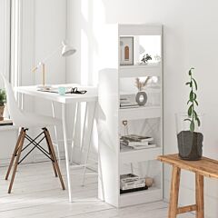 Book Cabinet/room Divider High Gloss White 15.7"x11.8"x53.1" - White