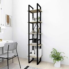 5-tier Book Cabinet Sonoma Oak 15.7" X 11.8" X 69.9" Chipboard - Brown