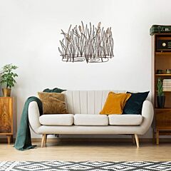 Metal Cattails Wire Wall Art Decor - As Pic