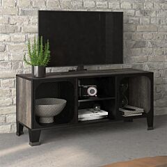 Tv Cabinet Gray 41.3"x14.2"x18.5" Metal And Mdf - Grey