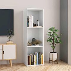 Book Cabinet/tv Cabinet White 14.2"x11.8"x44.9" Chipboard - White