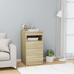 Drawer Cabinet Sonoma Oak 15.7"x19.7"x29.9" Chipboard - Brown