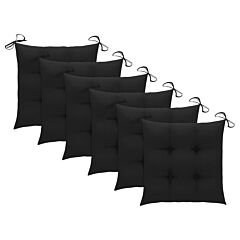 Chair Cushions 6 Pcs Black 15.7"x15.7"x2.8" Fabric - Black