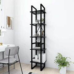 5-tier Book Cabinet Black 15.7" X 11.8" X 69.9" Chipboard - Black