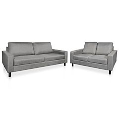 Sofa Set 2-seater And 3-seater Light Gray Fabric - Grey