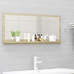 Bathroom Mirror Sonoma Oak 35.4"x4.1"x14.6" Chipboard - Brown