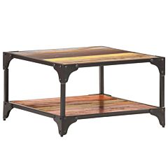 Coffee Table 23.6"x23.6"x13.8" Solid Reclaimed Wood - Multicolour