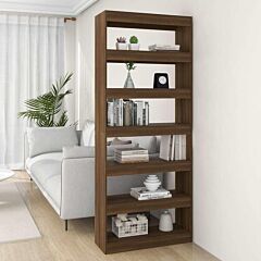 Book Cabinet/room Divider Brown Oak 31.5"x11.8"x78" Chipboard - Brown