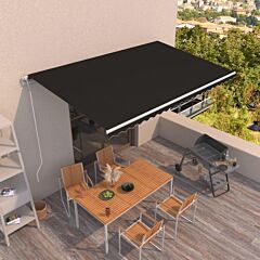 Automatic Retractable Awning 196.9"x118.1" Anthracite - Anthracite