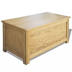 Storage Box Solid Oak Wood 35.4"x17.7"x17.7" - Brown