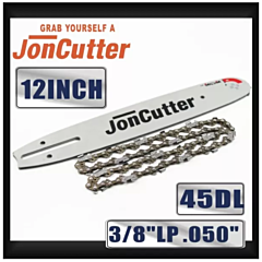 12 Inch 3/8 Lp .050 45dl Saw Chain And Guide Bar Combo For Joncutter Prowler Puppy G2500 Chainsaw - 12inch