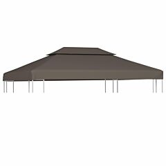 2-tier Gazebo Top Cover 0.68lb/m² 157.5"x118.1" Taupe - Brown