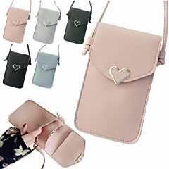 Cross-body Touch Screen Cell Phone Wallet Shoulder Bag Leather Pouch Case Random Color - Random