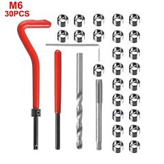M8 X 1.25mm Metric Thread Repair Insert Kit Car Pro Coil Tool - Red
