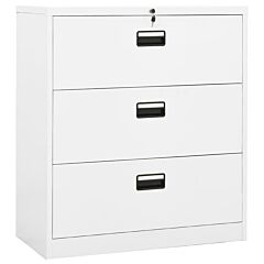 Filing Cabinet White 35.4"x18.1"x40.6" Steel - White