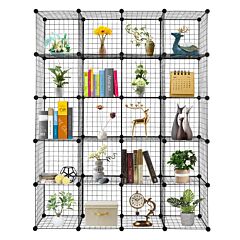 20 Cube Wire Metal Closet Organizer Bookcase Cabinet Wardrobe Storage Shelves - Black