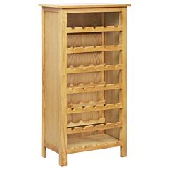 Wine Cabinet 22"x12.6"x43.3" Solid Oak Wood - Brown