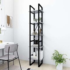 5-tier Book Cabinet Concrete Gray 15.7" X 11.8" X 69.9" Chipboard - Grey