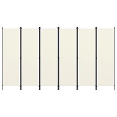 6-panel Room Divider Cream White 118.1"x70.9" - White