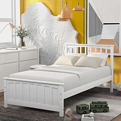 Wood Platform Bed Twin Size Platform Bed - White