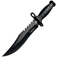 Fixed Blade Knife With Nylon Sheath In Non-slip Handle And Black High Carbon Stainless Steel Blade For Outdoor Camping, Hunting, Survival, Tactical, And Edc - Black