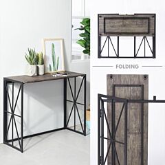 39.4 Inches Long  Foldable Computer Desk, Console Table - As Picture