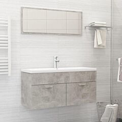 Bathroom Furniture Set Concrete Gray Chipboard - Grey