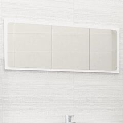 Bathroom Mirror White 35.4"x0.6"x14.6" Chipboard - White