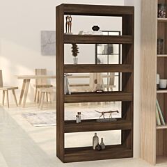 Book Cabinet/room Divider Brown Oak 31.5"x11.8"x65.4" Chipboard - Brown