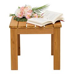 Wooden Square Side End Table Patio Coffee Bistro Table Indoor Outdoor Natural - Natural