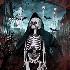 16 Inches Halloween Decoration Skeleton- Full Body Halloween Skeleton - Gray